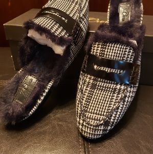 J. Crew Academy Penny Loafer Mules with Faux Fur Lining